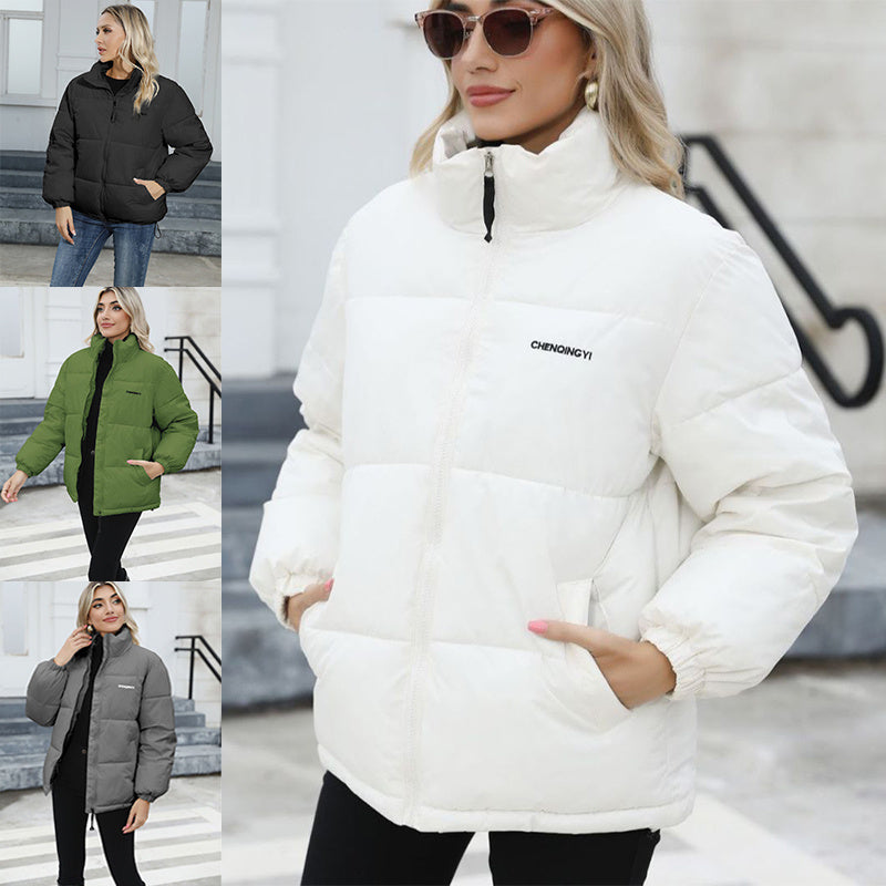 Winter Coat Women Casual Windproof Down Cotton Warm Thickened Jacket Solid Outwear All-match Loose Tops Clothing