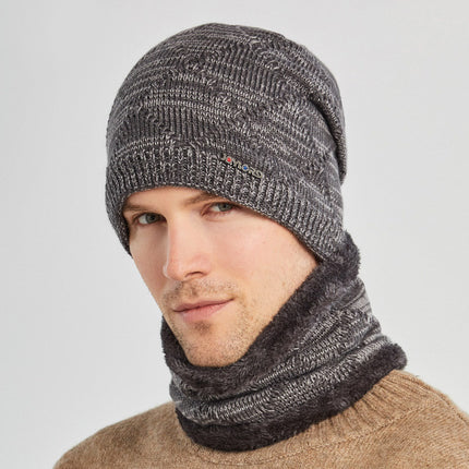 Men's Two-piece Woolen Hat With Head And Ear Protection