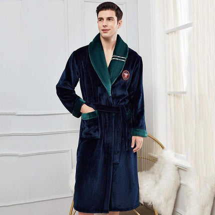 Winter Flannel Lovers Robe Elegant Sleepwear