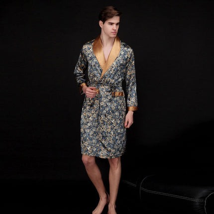 Men's Summer Long Silk Lounge