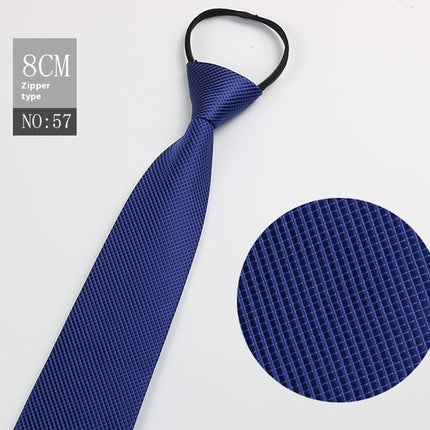 Black Men's Tie Striped Blue Business Tie Lazy Zip Tie In Stock Wholesale Pull Peels