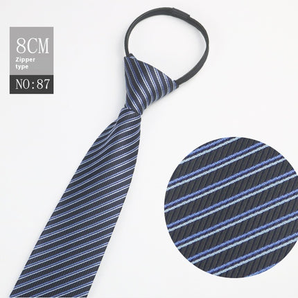 Black Men's Tie Striped Blue Business Tie Lazy Zip Tie In Stock Wholesale Pull Peels