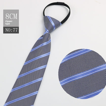 Black Men's Tie Striped Blue Business Tie Lazy Zip Tie In Stock Wholesale Pull Peels