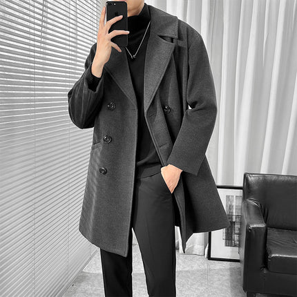 Mid-length Style Woolen Man Trench