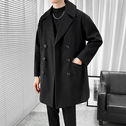 Mid-length Style Woolen Man Trench