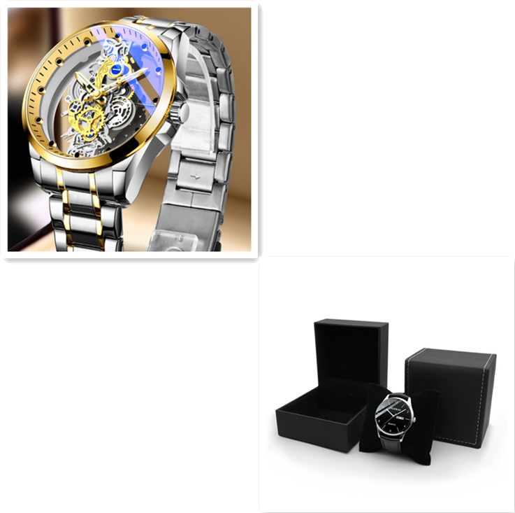 Men Watch Skeleton Automatic Quartz Watch