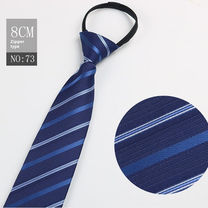 Black Men's Tie Striped Blue Business Tie Lazy Zip Tie In Stock Wholesale Pull Peels