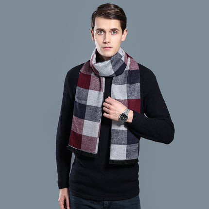 Simple Plaid Warm Keeping Cashmere Scarve