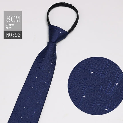 Black Men's Tie Striped Blue Business Tie Lazy Zip Tie In Stock Wholesale Pull Peels