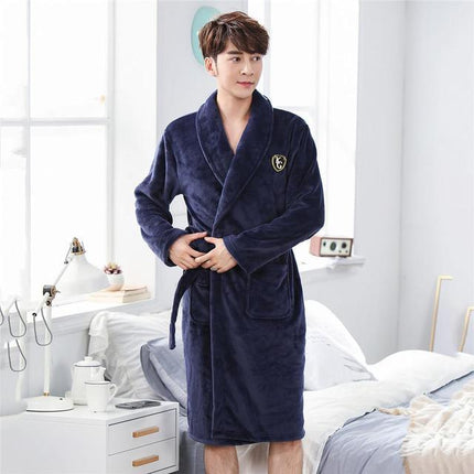 Winter Flannel Lovers Robe Elegant Sleepwear