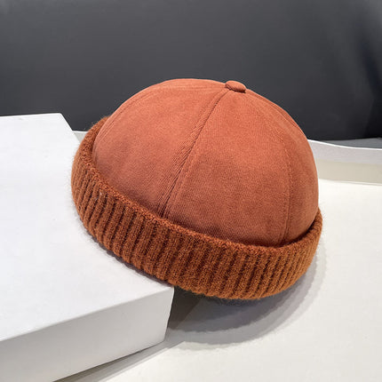 Winter Deerskin Velvet Beret Melon Skin Hat