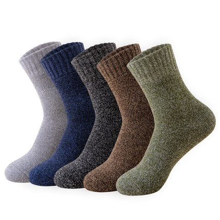 Padded Warm Keeping Mid-calf Solid Color Socks