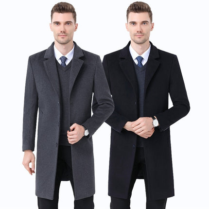 Men's Woolen Coat With Leisure Suit Collar