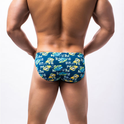 Men's Printed Nylon Swim Briefs