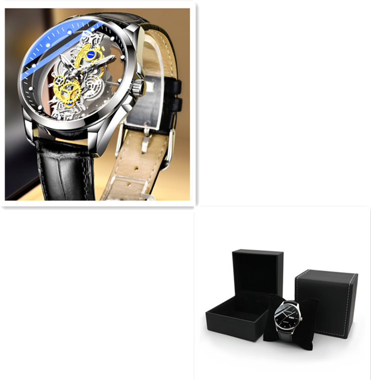 Men Watch Skeleton Automatic Quartz Watch