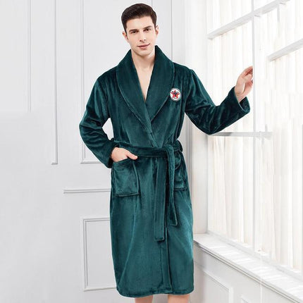 Winter Flannel Lovers Robe Elegant Sleepwear