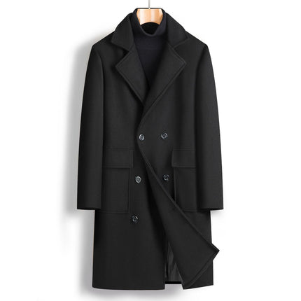 Fall Winter Double Breasted Mid-length Trench