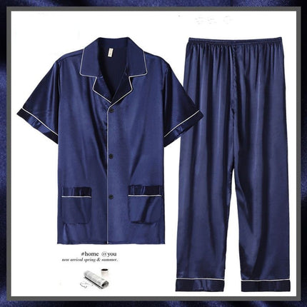 Men's Summer Short Sleeve Homewear Pajama Suit