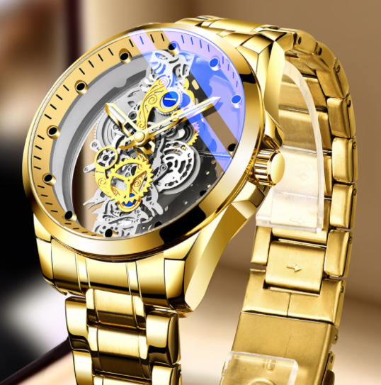 Men Watch Skeleton Automatic Quartz Watch