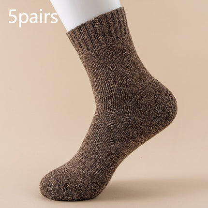 Padded Warm Keeping Mid-calf Solid Color Socks